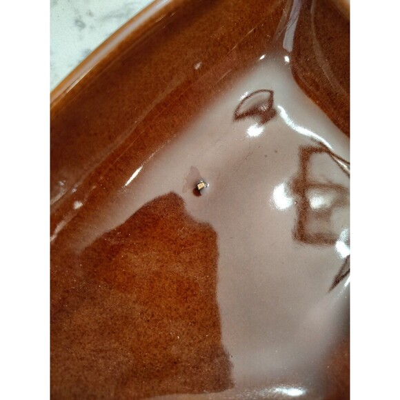 Frankoma Plainsman Brown Leaf Divided Dish 83 Glaze Glossy - Picture 7 of 7